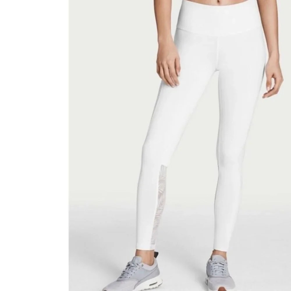 VSX Knockout By Victoria Sport Palm‎ Tight Small Pants White shimmer lace RARE